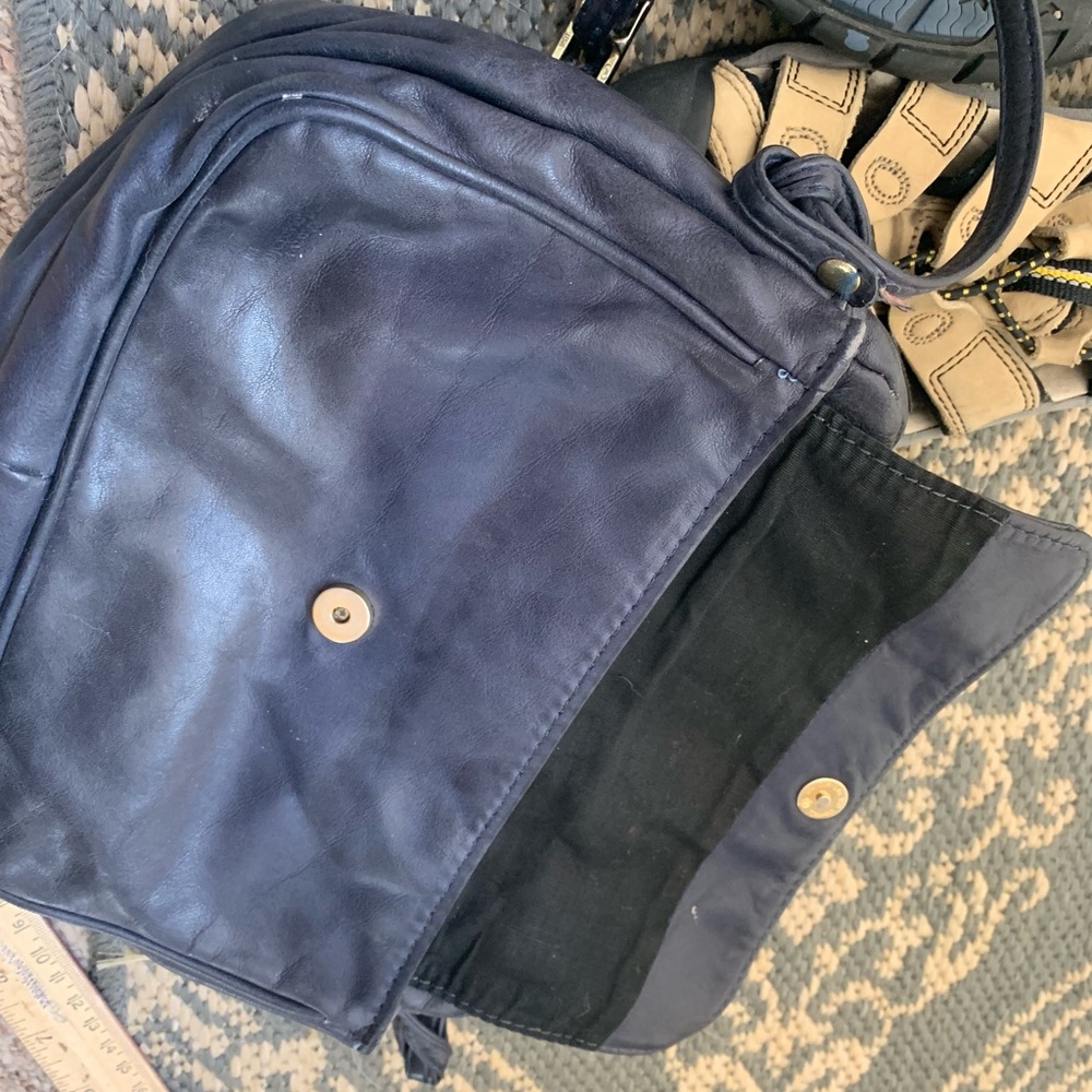 Navy smooth and soft leather